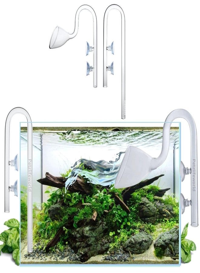 VAYINATO® Aquarium 17mm (Suitable for Hose 16/22mm) Glass Lily Pipe Set (Inlet/Outlet) for Aquarium Canister Filter Without Surface Skimmer by Petzlifeworld - Image 1